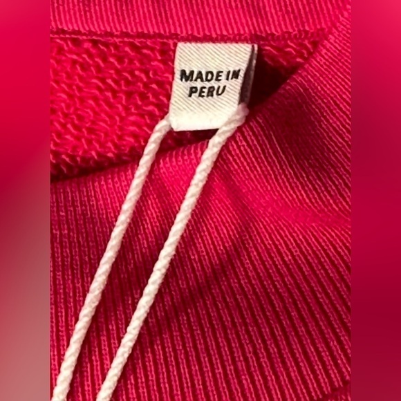 Rebecca Taylor Crop Sweatshirt Drawstring Hem Women Pima Cotton NWT - Picture 9 of 10